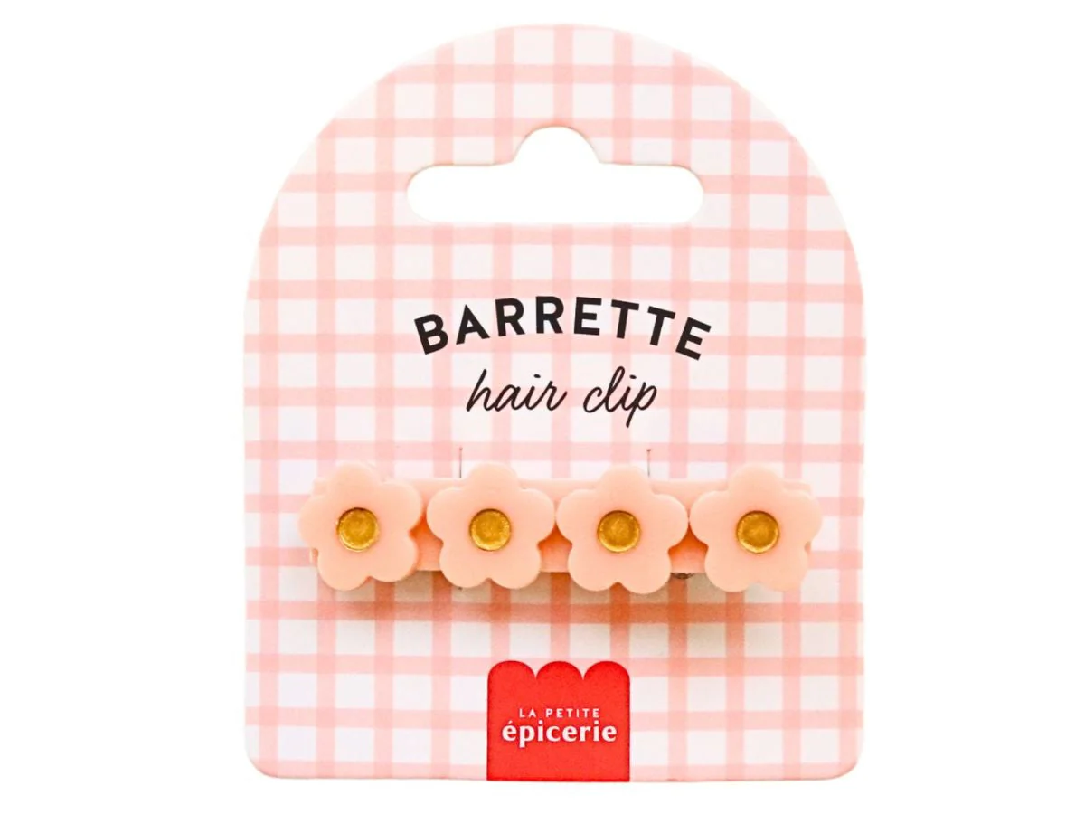 Barrette Cheveux - Fleur Pêche - Image 2