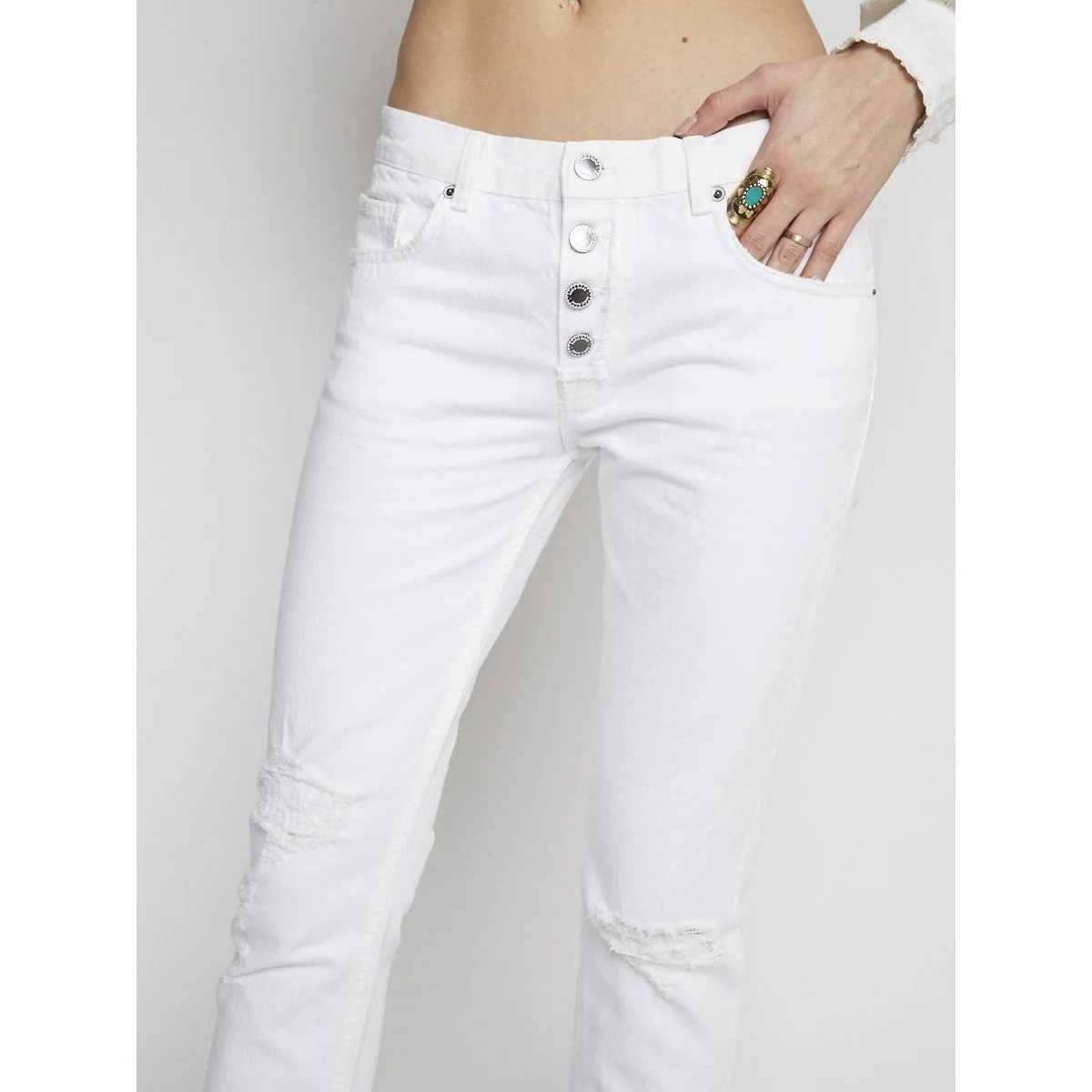 Jean Droit 7/8 Blanc - Image 3