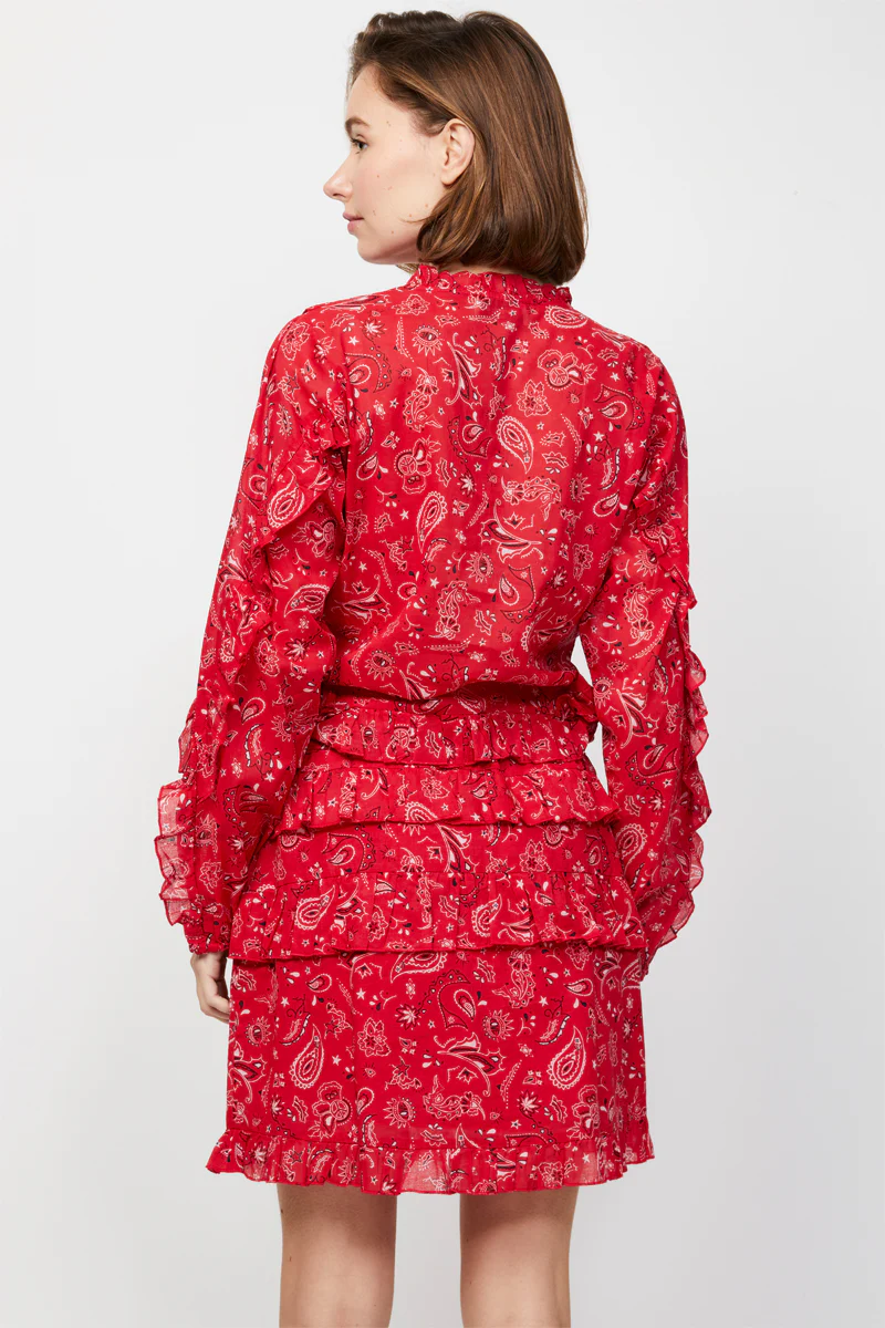 Robe Volantée Rouge - Image 2