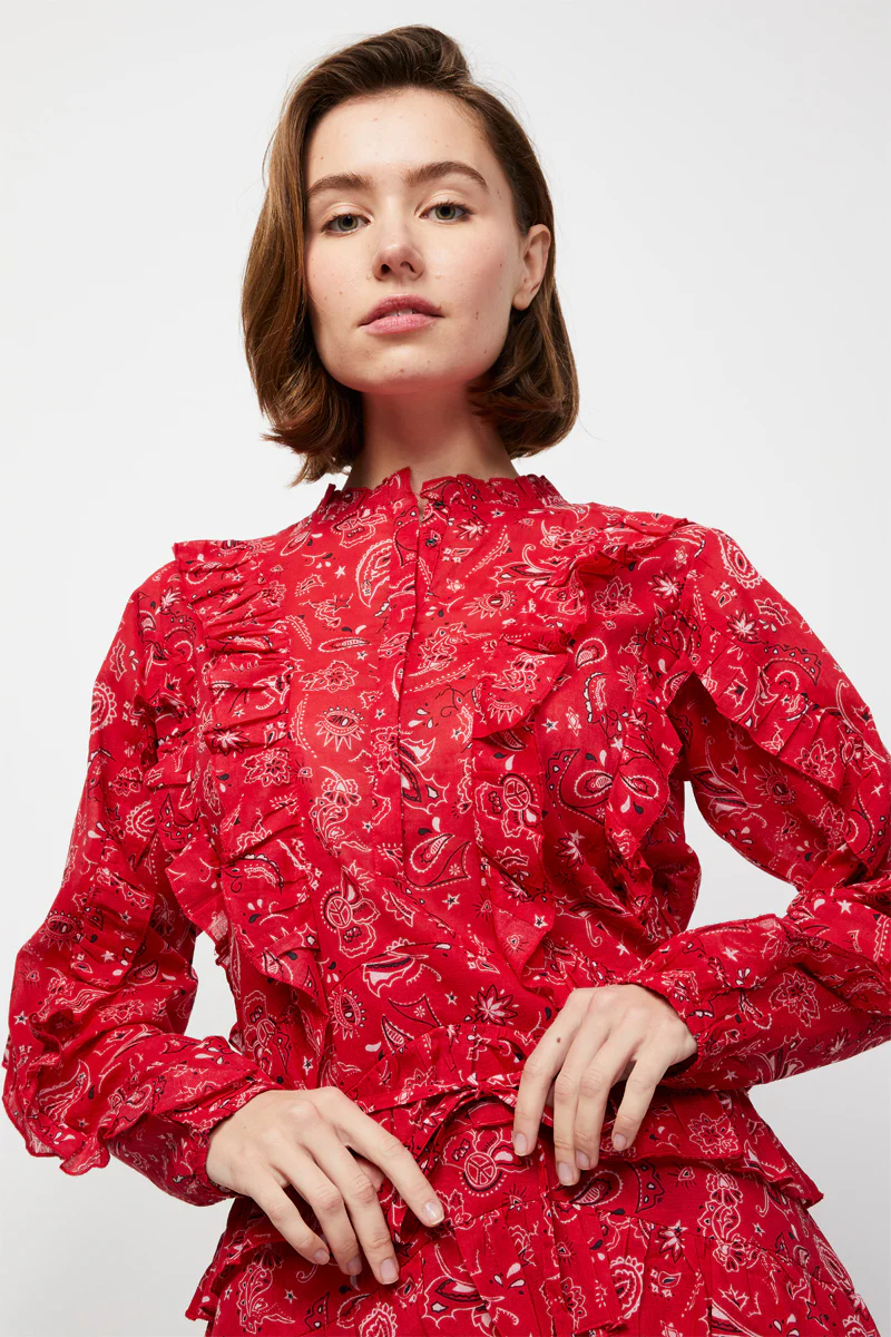 Robe Volantée Rouge - Image 3