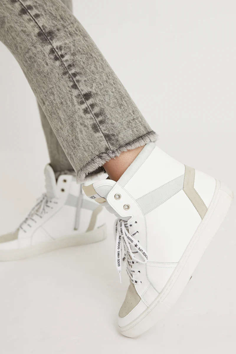 Baskets Montantes En Cuir - Blanc - Image 3