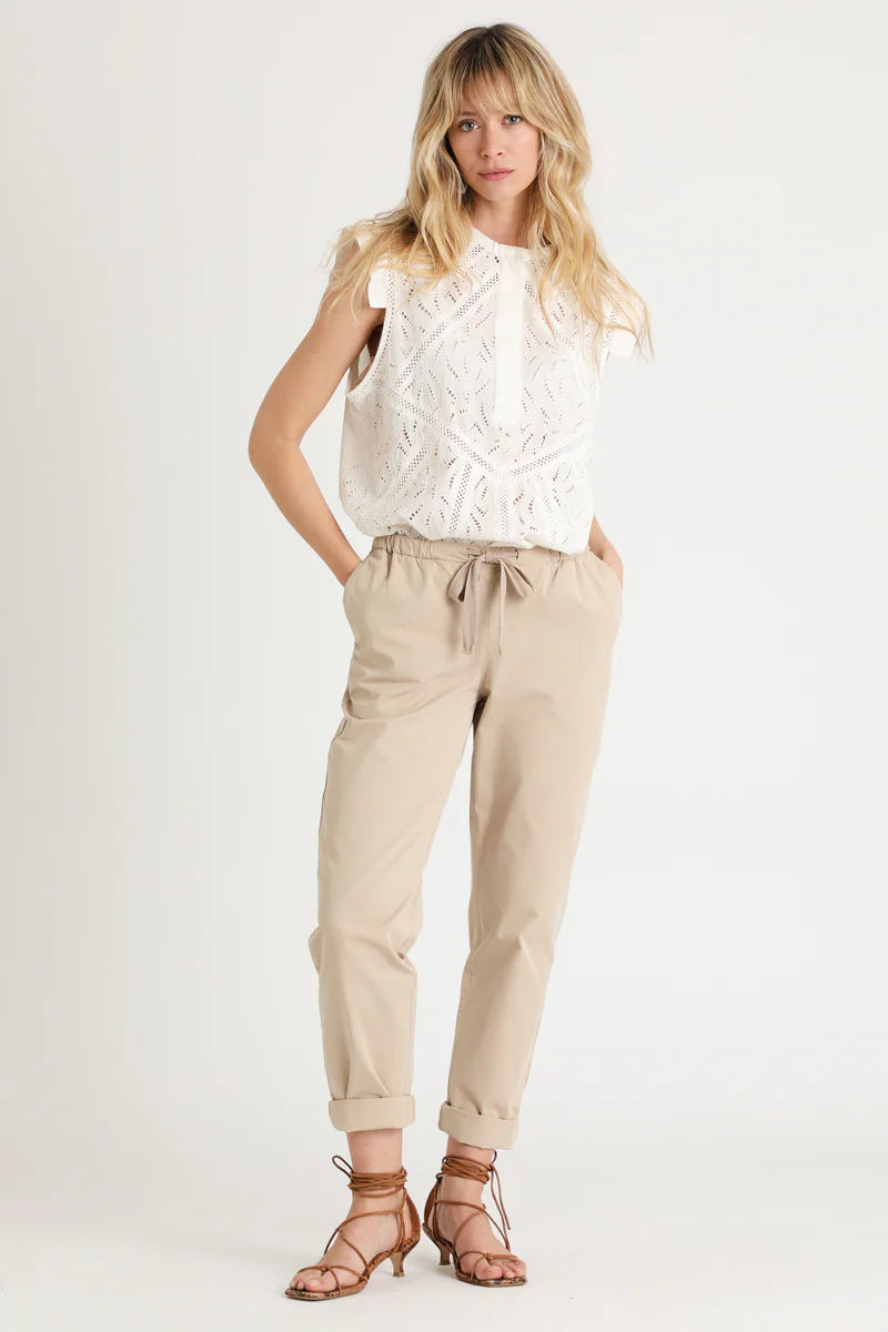 Pantalon Carotte Beige - Image 5