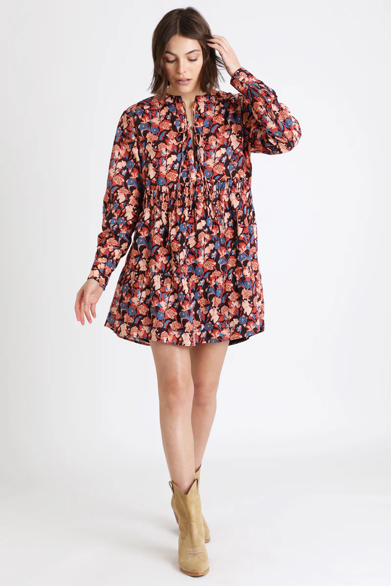 Robe Trapèze Noir Et Beige - Image 3