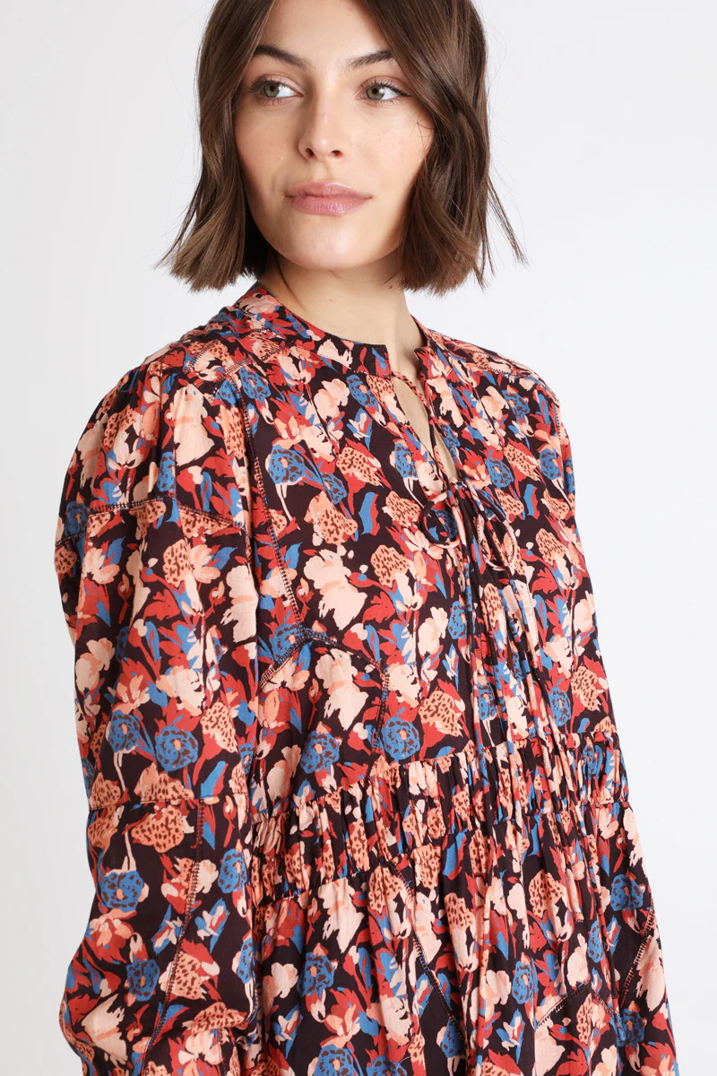 Robe Trapèze Noir Et Beige - Image 5