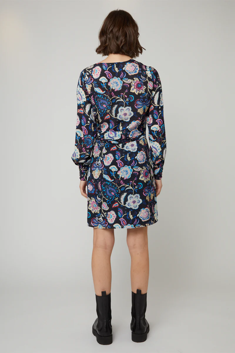 Robe Portefeuille Noir Et Fuchsia - Image 2