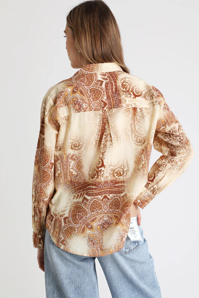 Blouse - Beige Et Bordeaux - Image 2