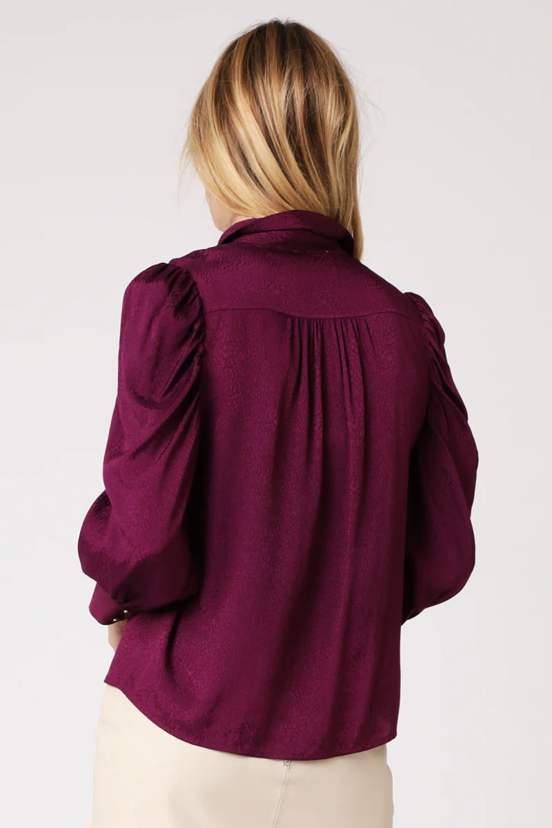 Chemise Unie Ml Froncees - Darkpurple - Image 2