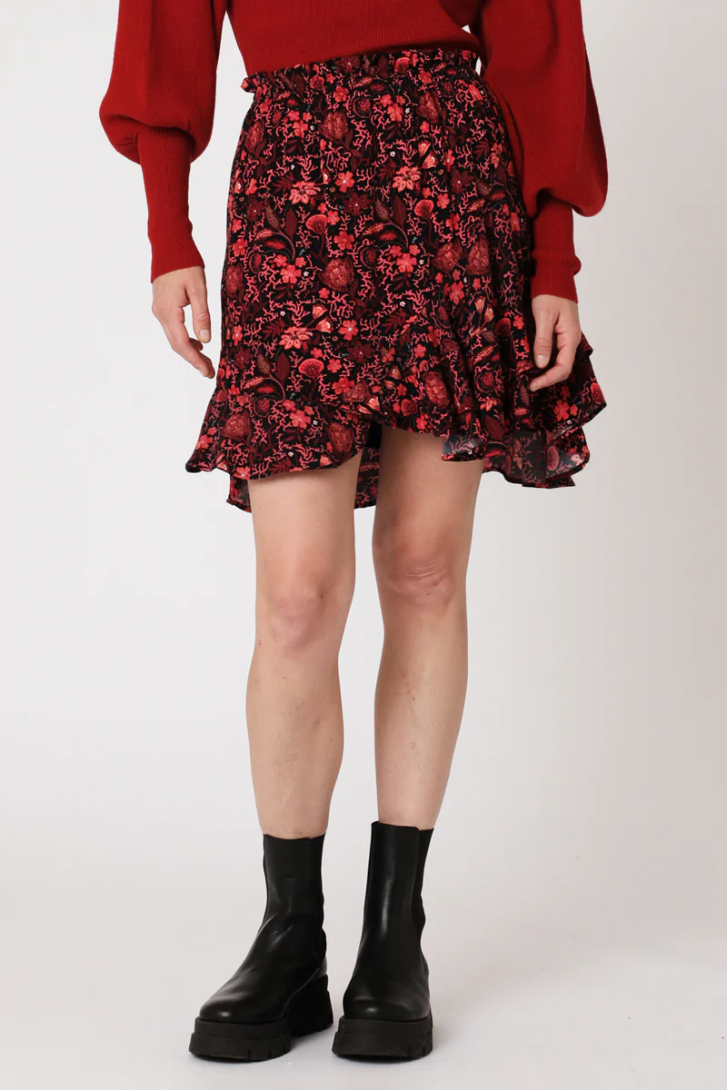Jupe Patineuse - Noir Et Rouge - Image 2