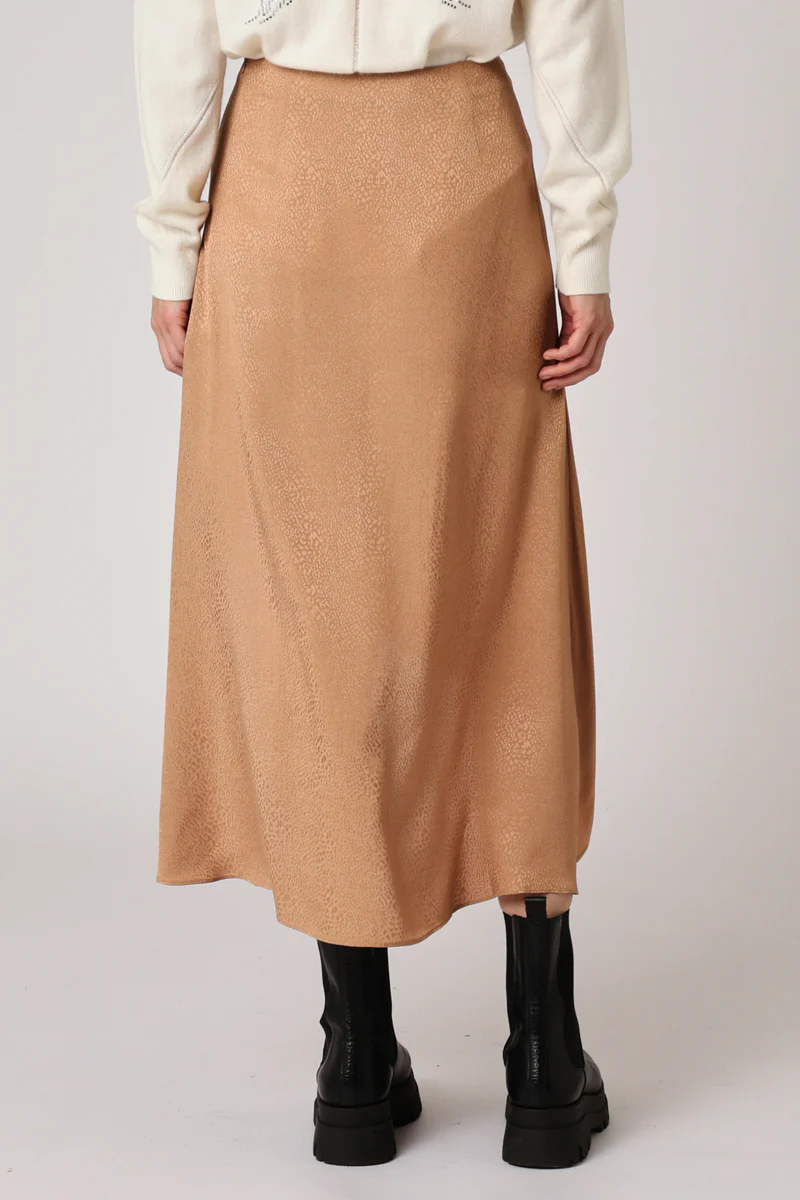 Jupe Longue Taille Haute Fente - Camel - Image 3