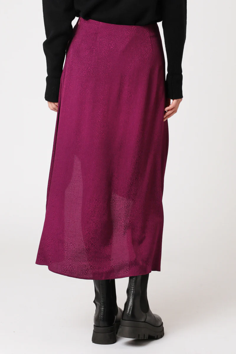Jupe Longue Taille Haute Fente - Darkpurple - Image 2