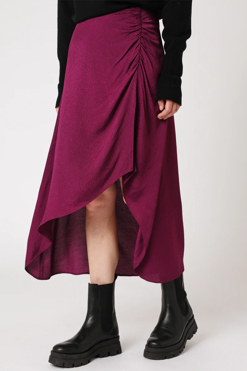 Jupe Longue Taille Haute Fente - Darkpurple - Image 3