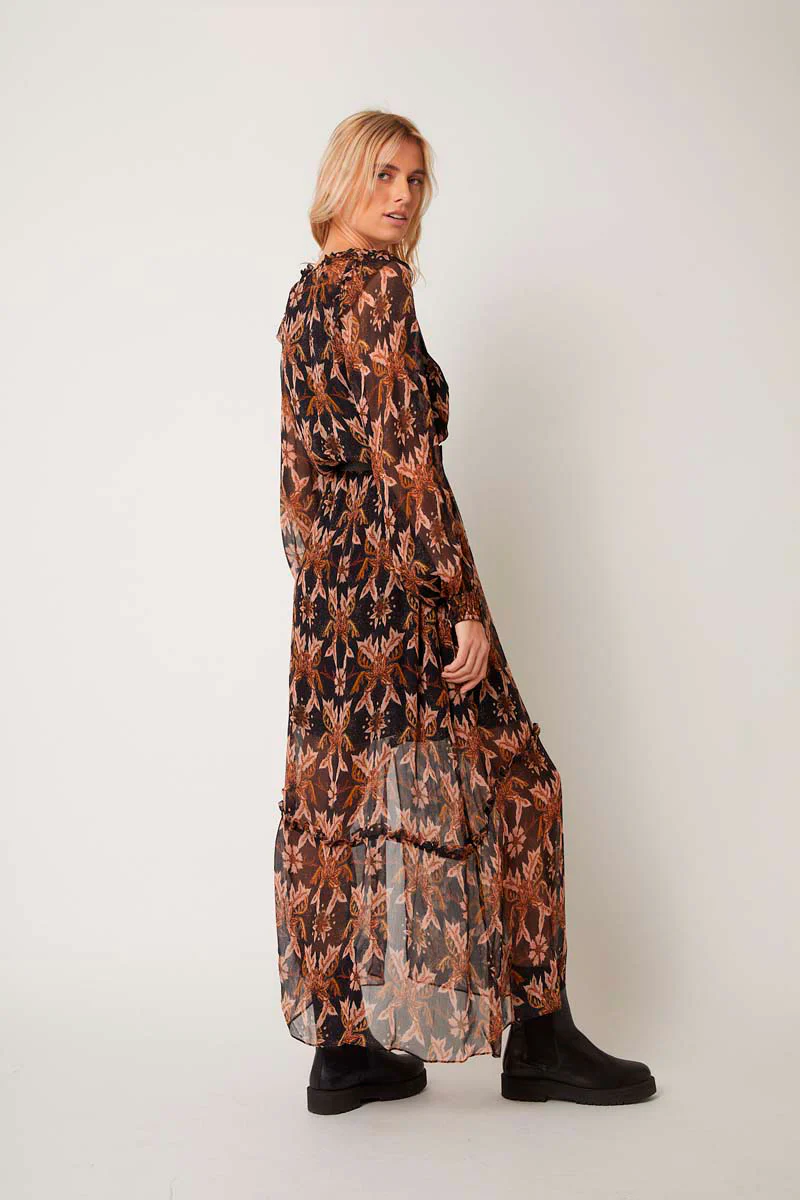 Robe Longue - Marron Et Noir - Image 2