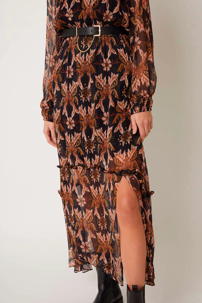 Robe Longue - Marron Et Noir - Image 4