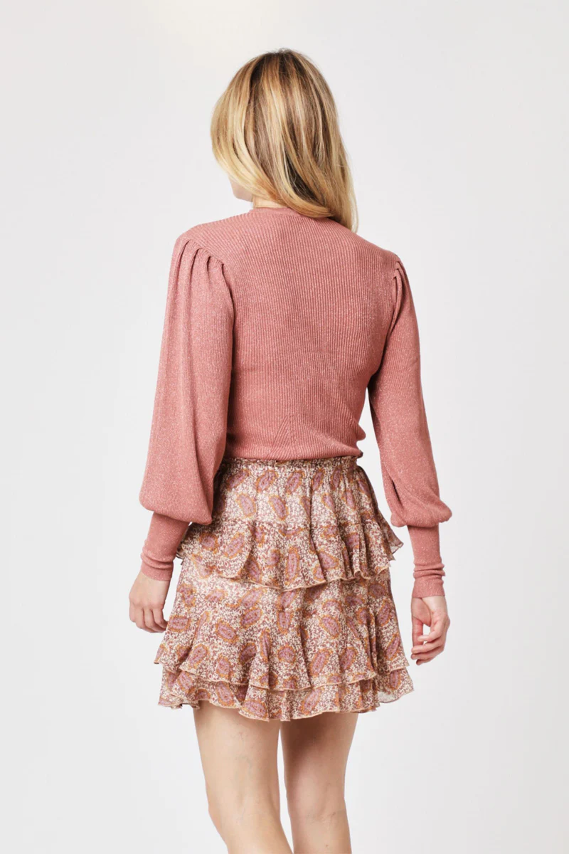 Pull Col Rond Ml Bouffantes - Terracota - Image 2