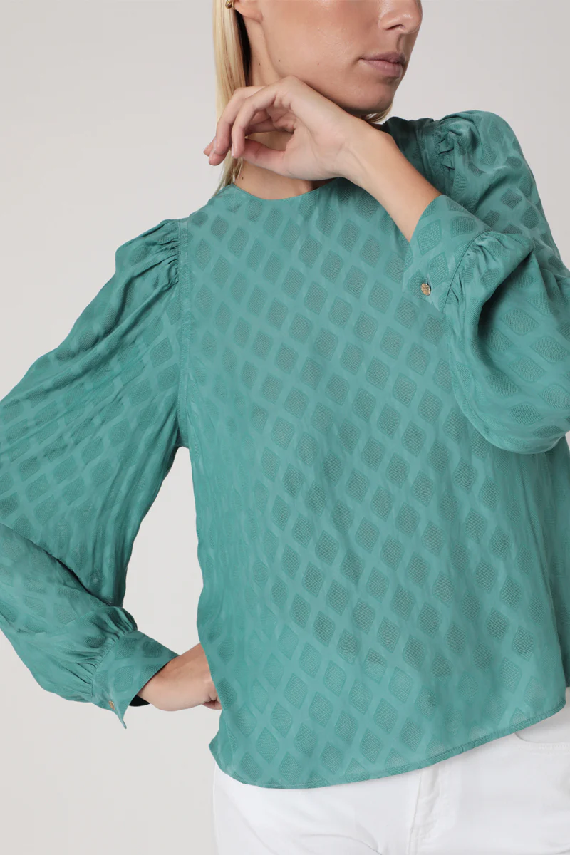 Blouse - Bleu - Image 4