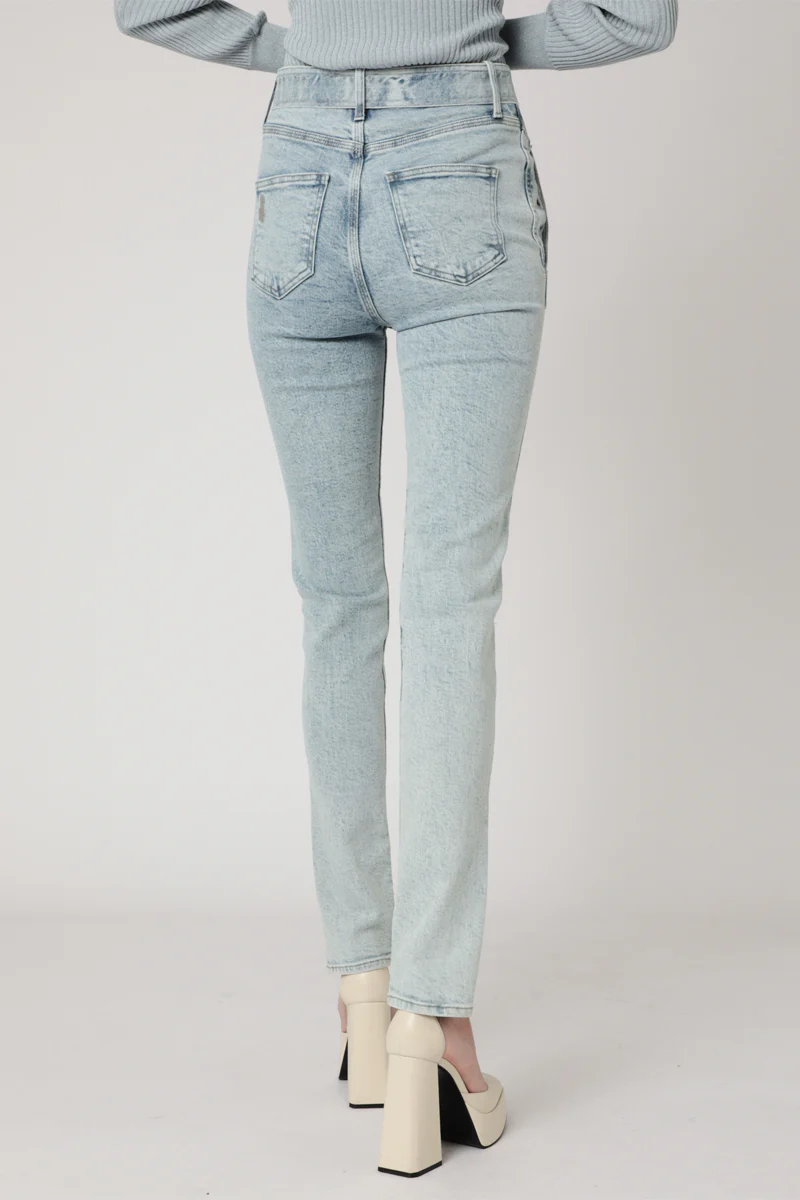 Jean Slim Taille Haute Ceinture - Bleach - Image 2