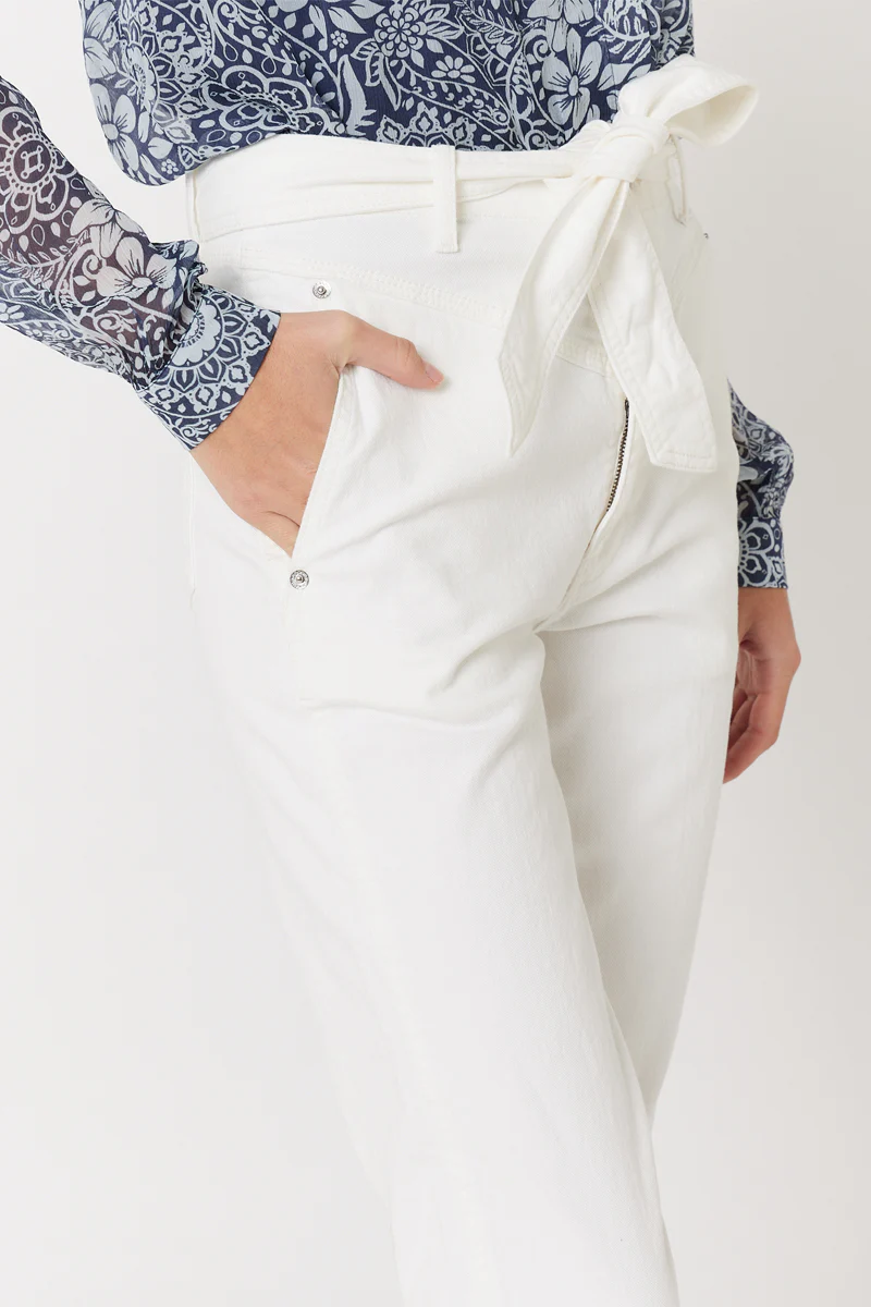 Jean Slim Taille Haute Ceinture - Off White - Image 3