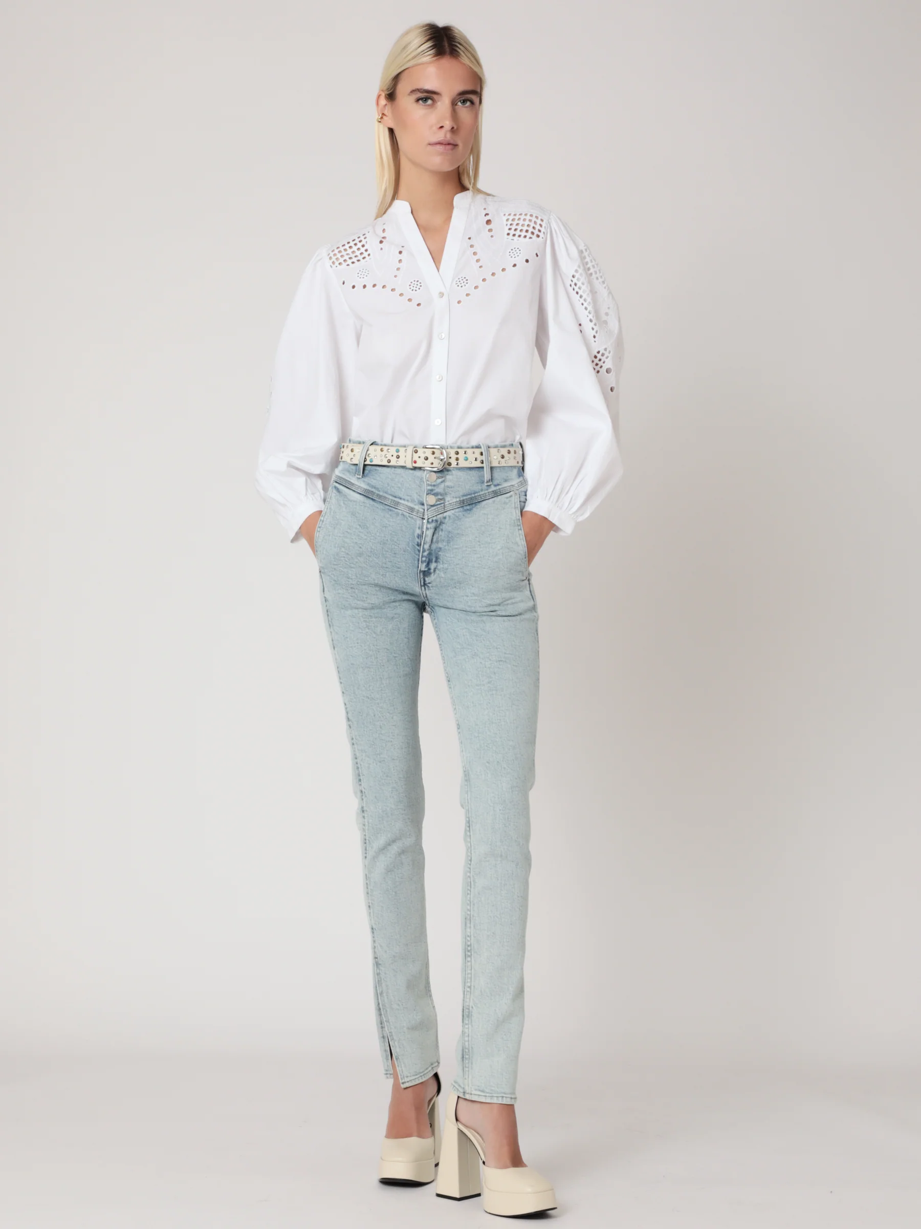 Chemise Unie Brodee Ml - Off White - Image 2