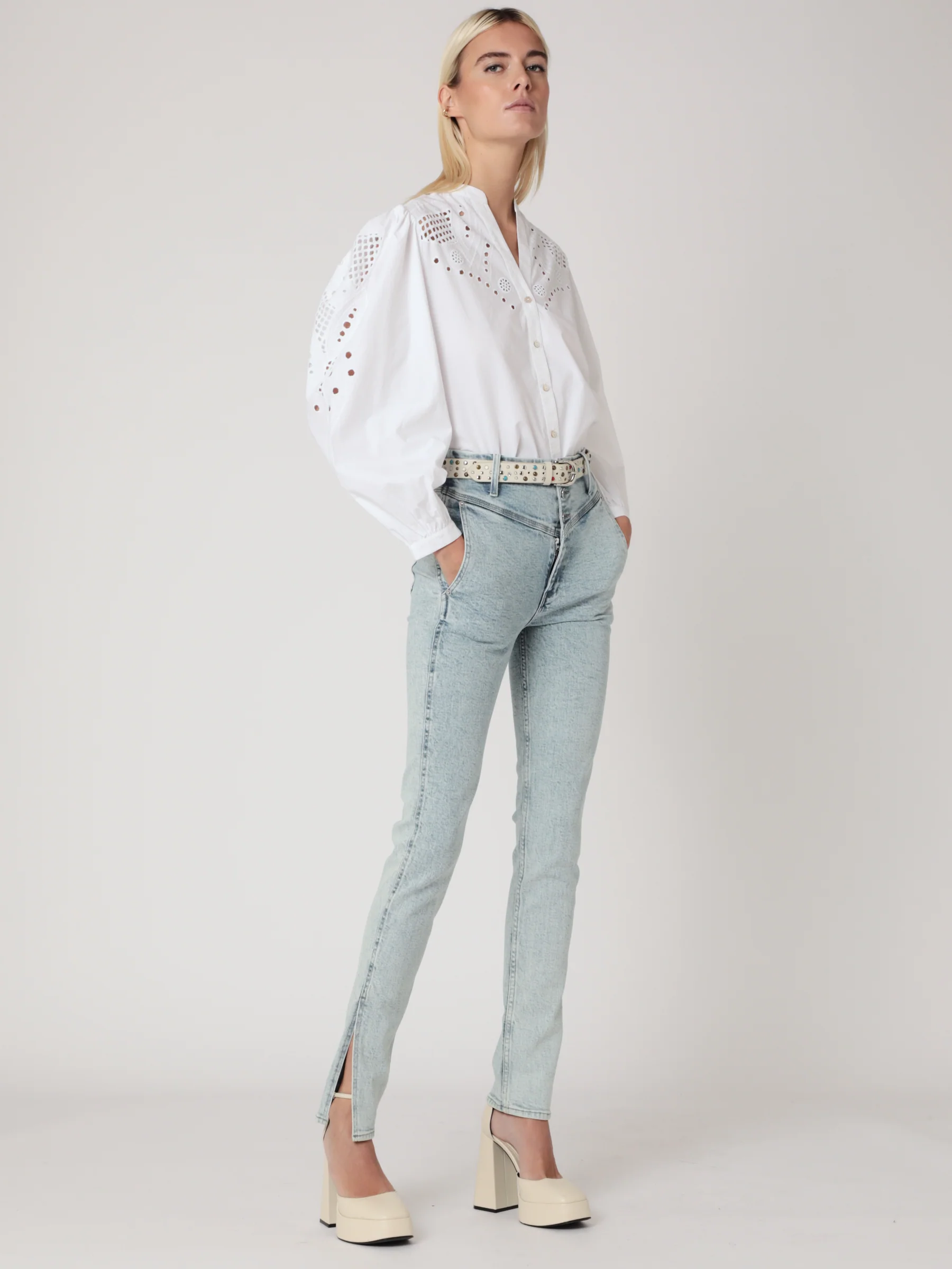 Chemise Unie Brodee Ml - Off White - Image 3