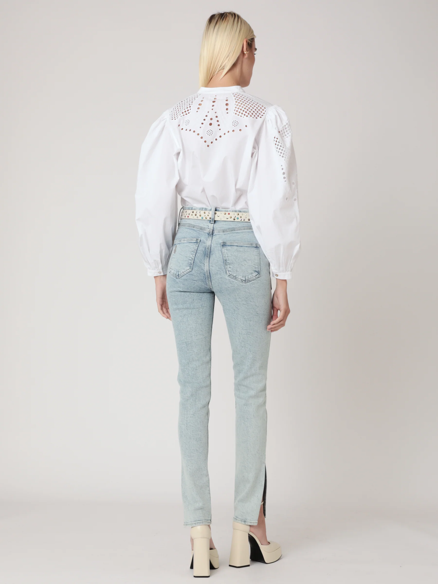 Chemise Unie Brodee Ml - Off White - Image 4