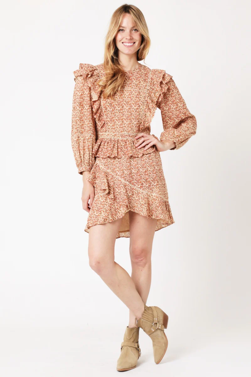 Jupe Courte Imprimé Asymetrique - Orange Paisley - Image 3