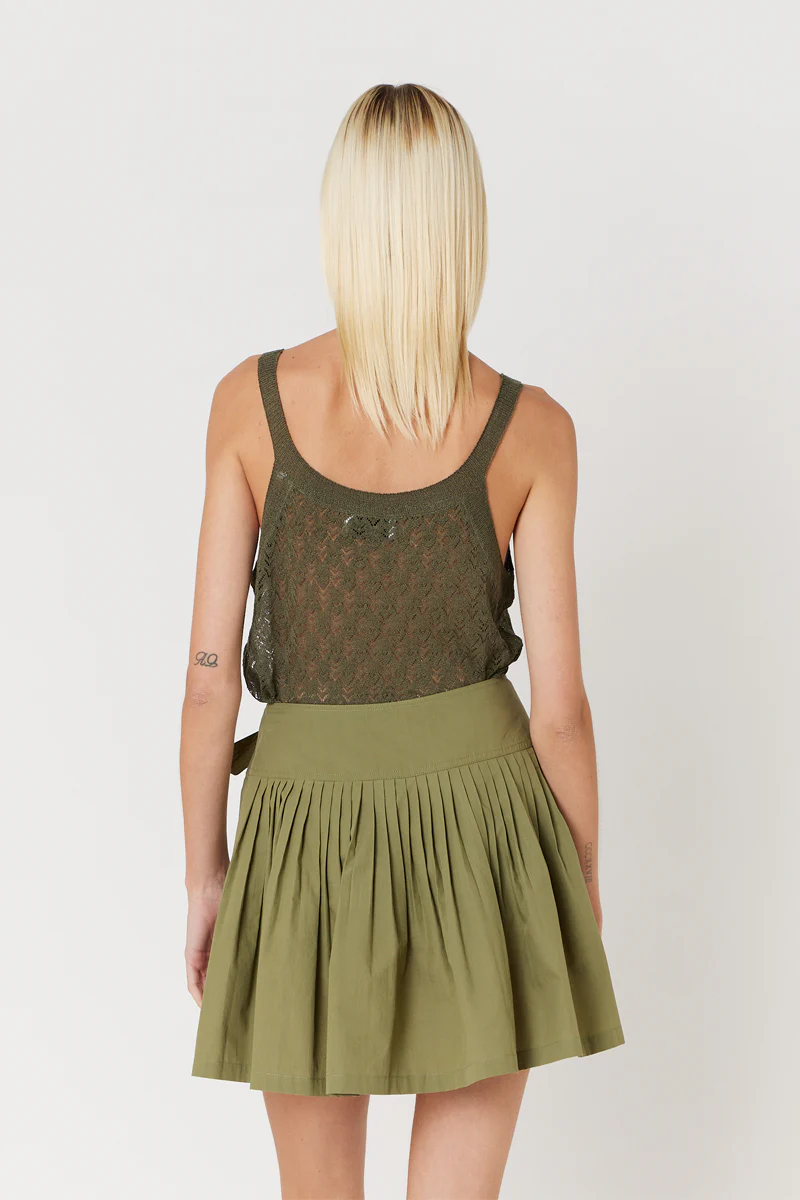 Jupe Courte Unie - Khaki - Image 4