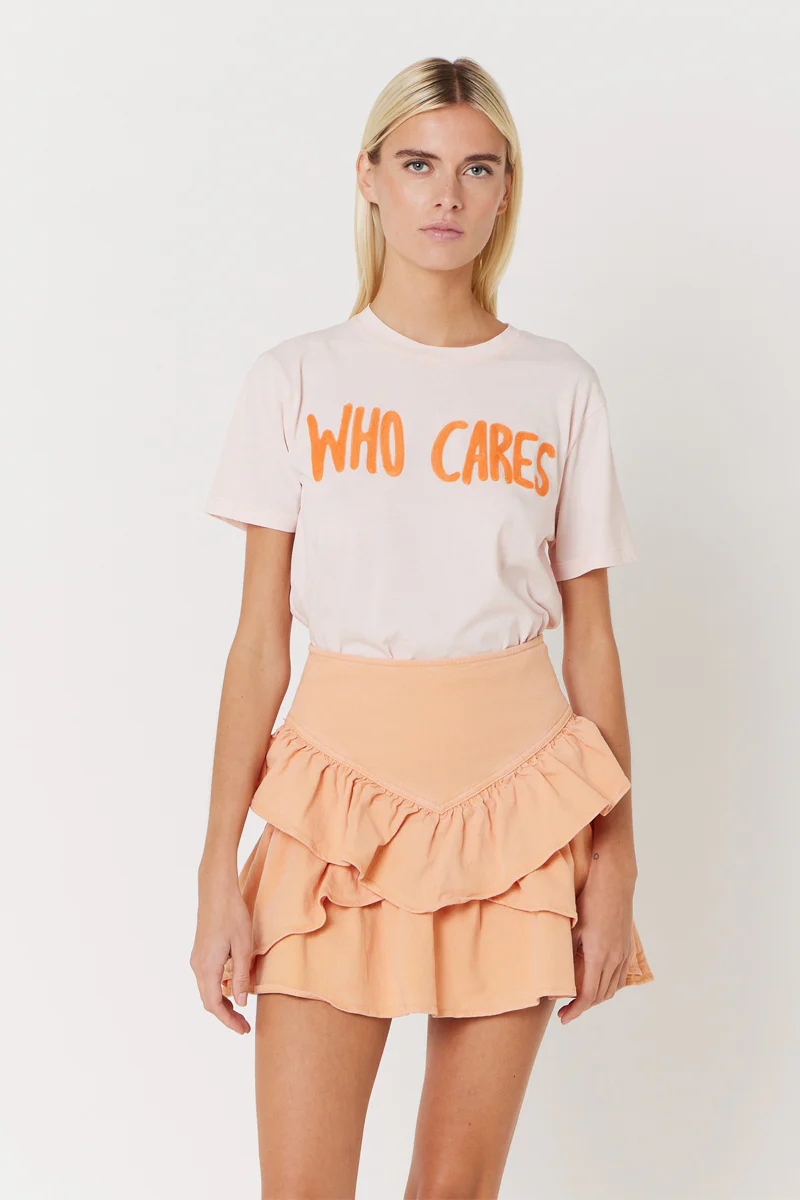 Jupe Denim Unie Volants - Caramel - Image 3