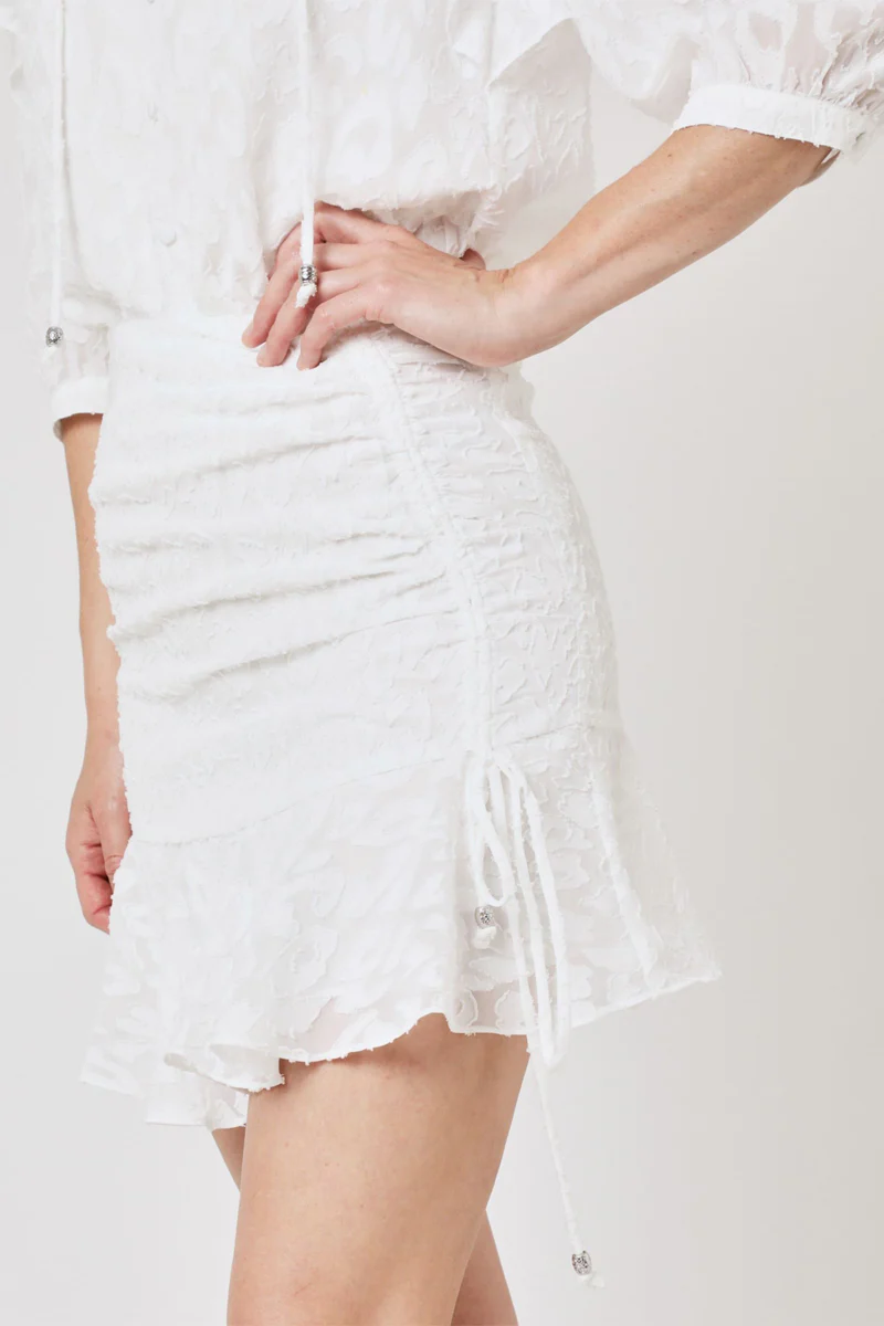 Jupe Courte Unie - Off White - Image 3
