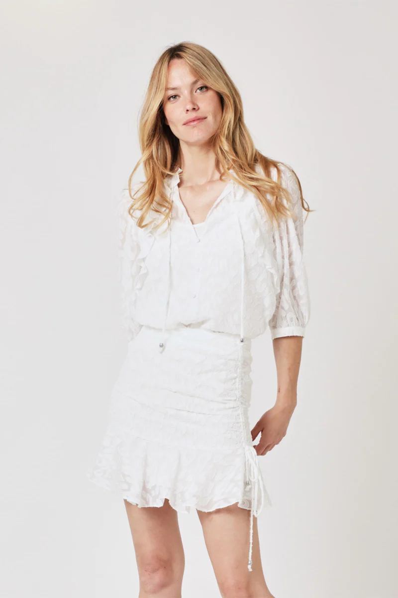 Jupe Courte Unie - Off White - Image 4