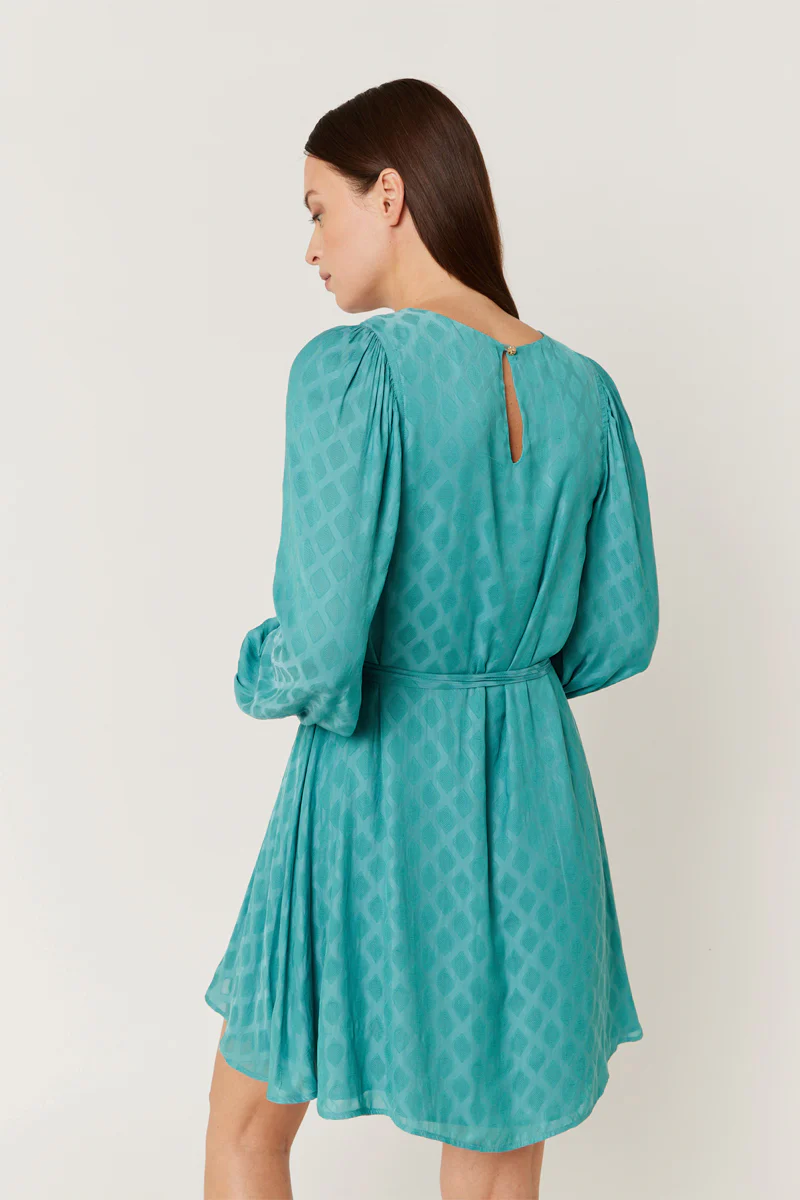 Robe Courte Unie Ceinture - Duck - Image 2