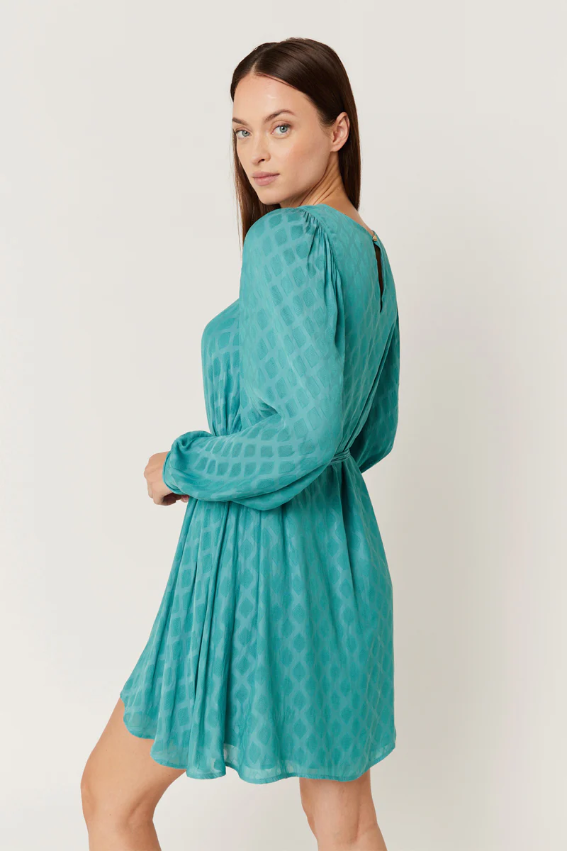 Robe Courte Unie Ceinture - Duck - Image 3