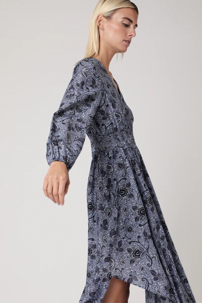 Robe Longue Imprimé Smock Taille - Santorini - Image 4