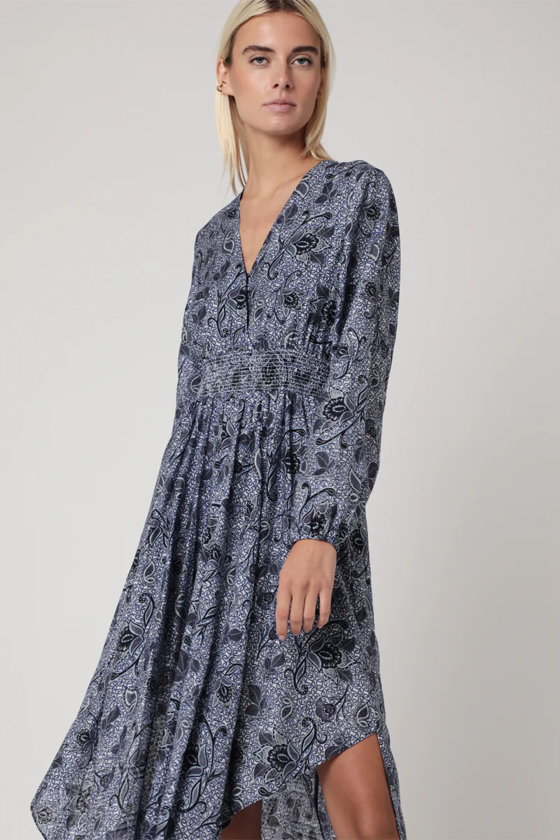 Robe Longue Imprimé Smock Taille - Santorini - Image 5