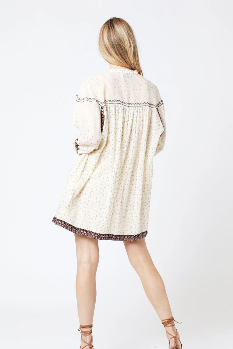 Robe Courte Oversize Imprimé - Beige - Image 2