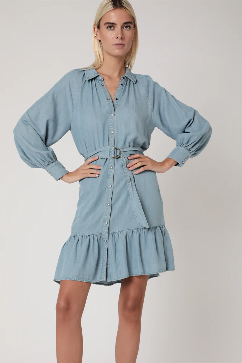 Robe Courte Tencel Unie - Bleach - Image 4