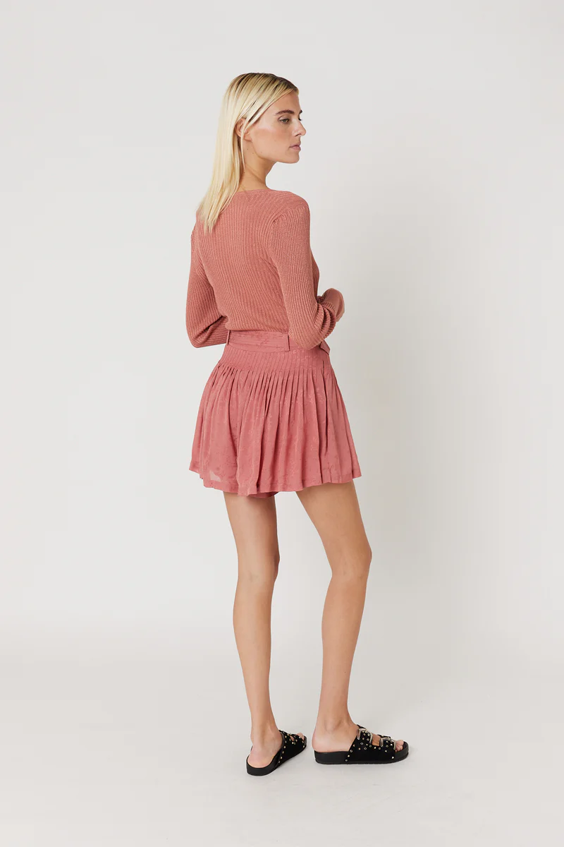 Short Plisse Uni Ceinture - Terracota - Image 4
