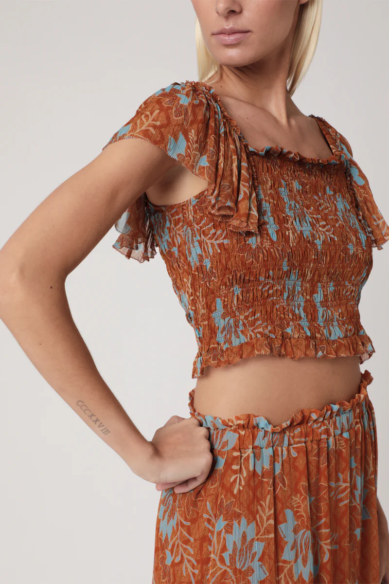 Crop Top Imprimé Smock - Marrakech - Image 4