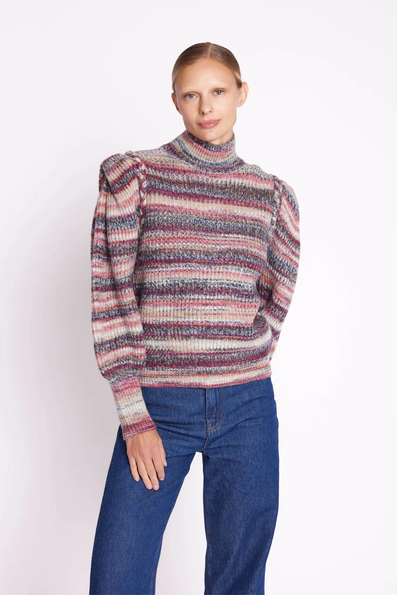 Pull Col Rond Manches Plis - Multicolor - Image 3