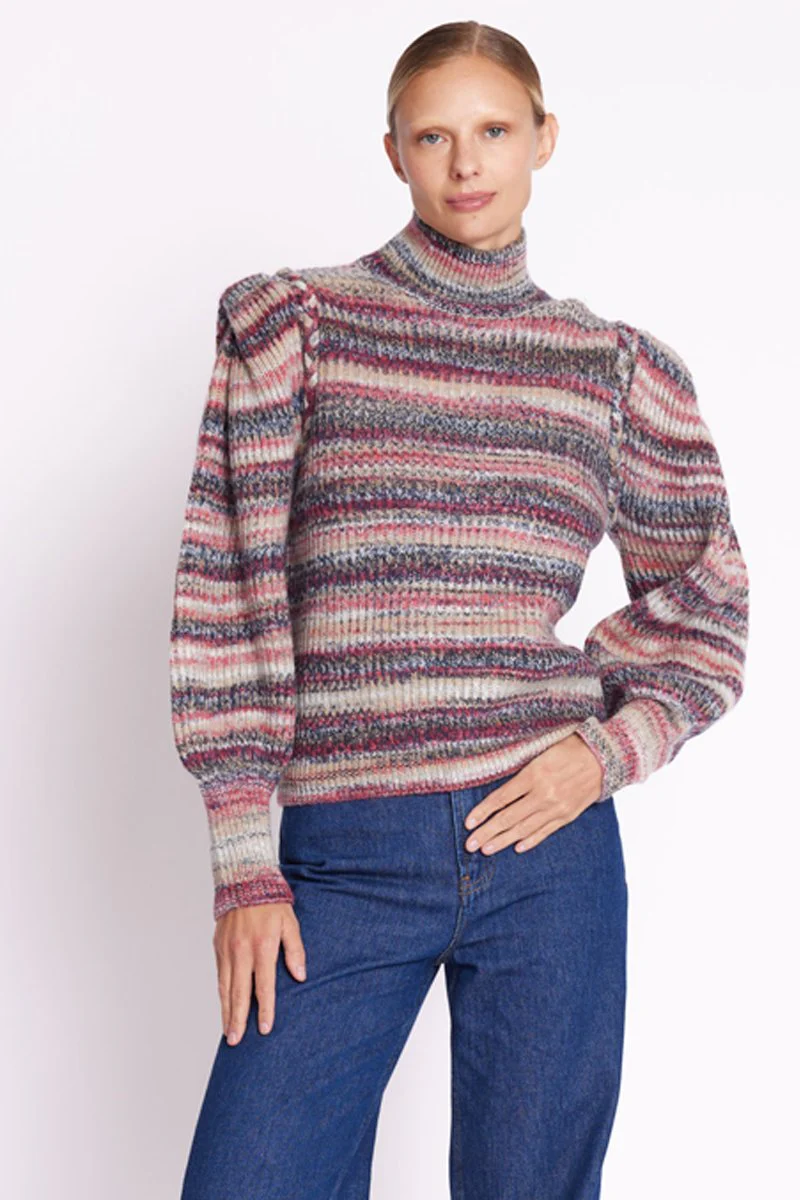 Pull Col Rond Manches Plis - Multicolor - Image 4