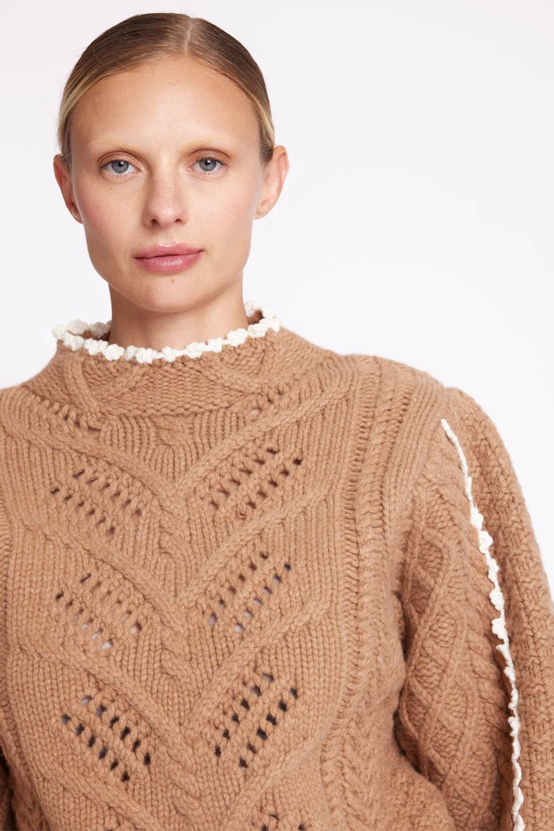 Pull Col Montant Ml - Camel - Image 3