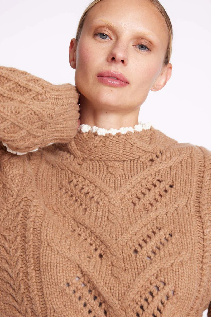 Pull Col Montant Ml - Camel - Image 4