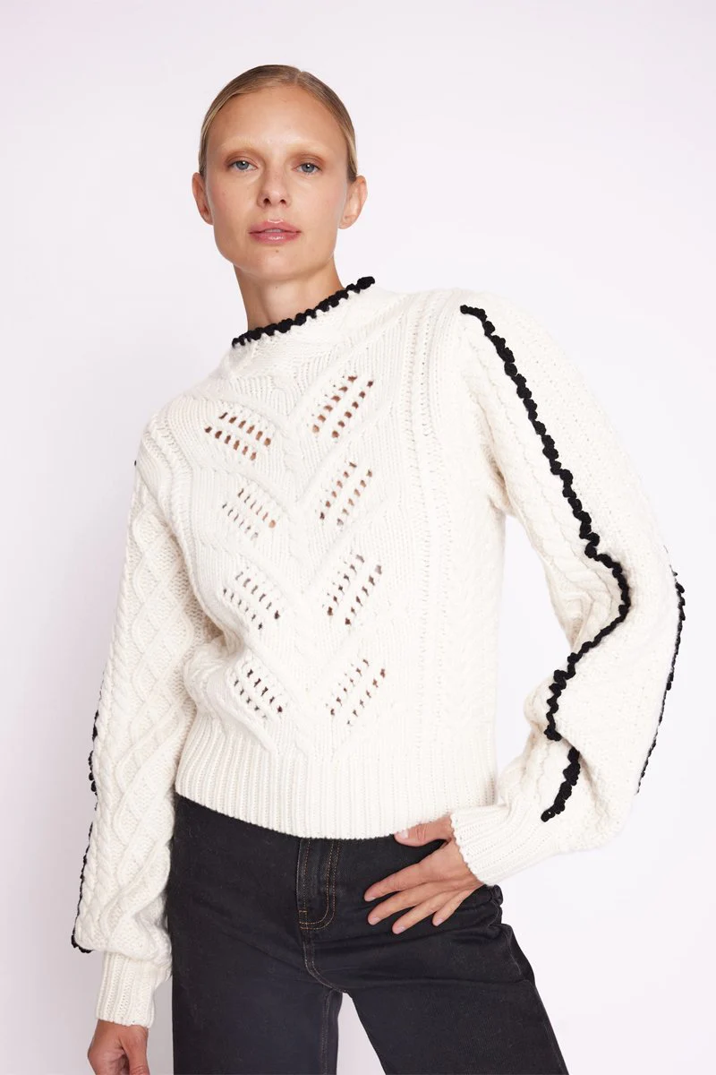 Pull Col Montant - Off White - Image 3