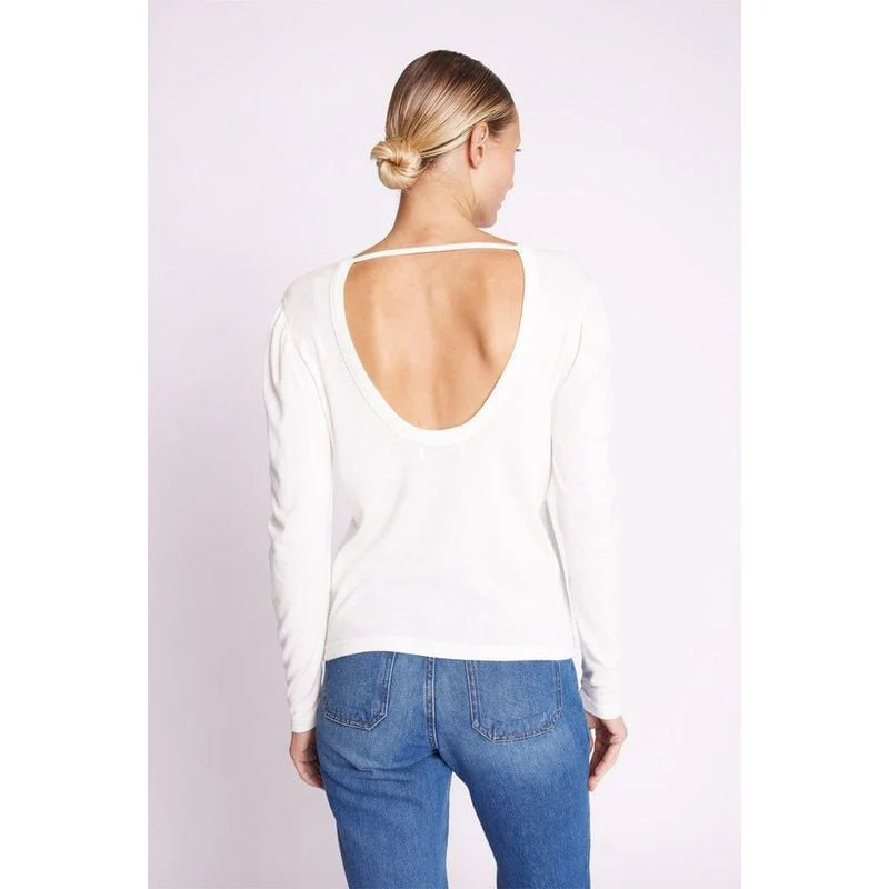 Tee Shirt Col Rond Dos Nu - Navy - Image 2