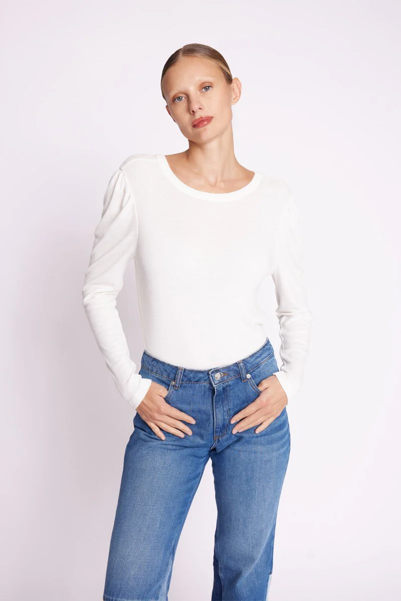 T-Shirt Ml Col Rond Dos Nu - Off White - Image 3