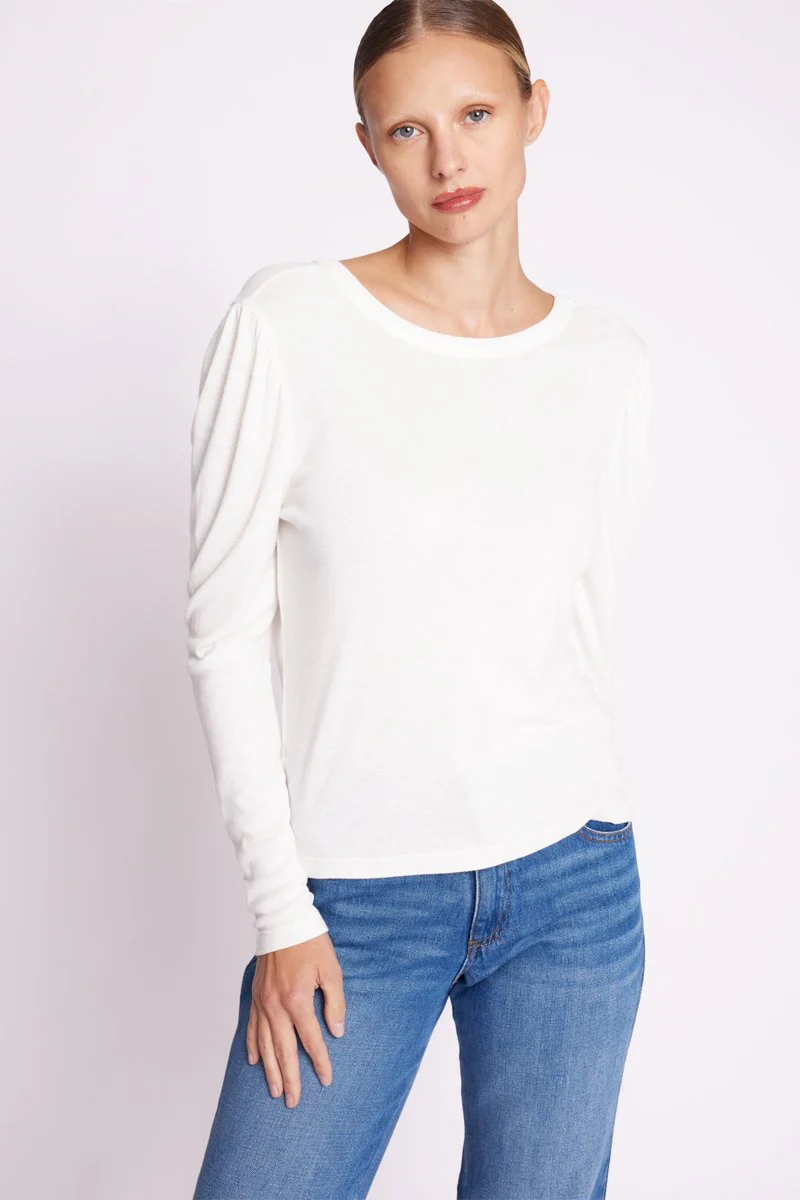 T-Shirt Ml Col Rond Dos Nu - Off White - Image 4