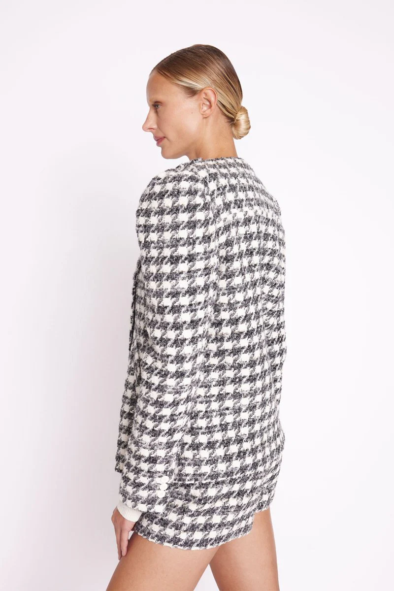 Manteau Uni Manches Bouffantes - Tweed Gris - Image 2