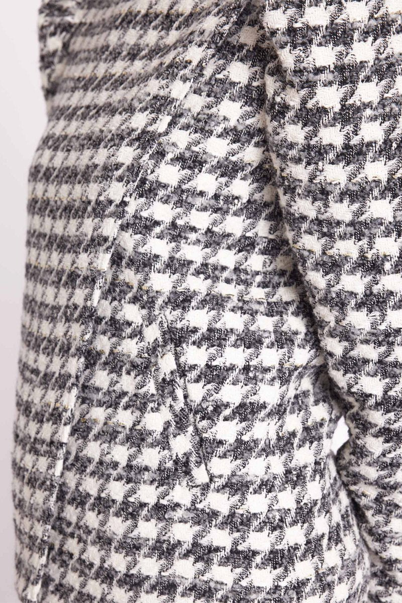 Manteau Uni Manches Bouffantes - Tweed Gris - Image 4