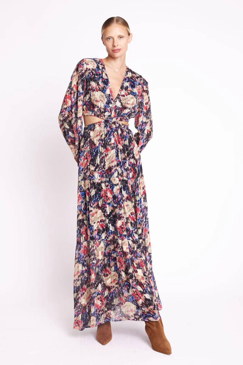 Robe Longue Plume Lurex - Print Louna - Image 2