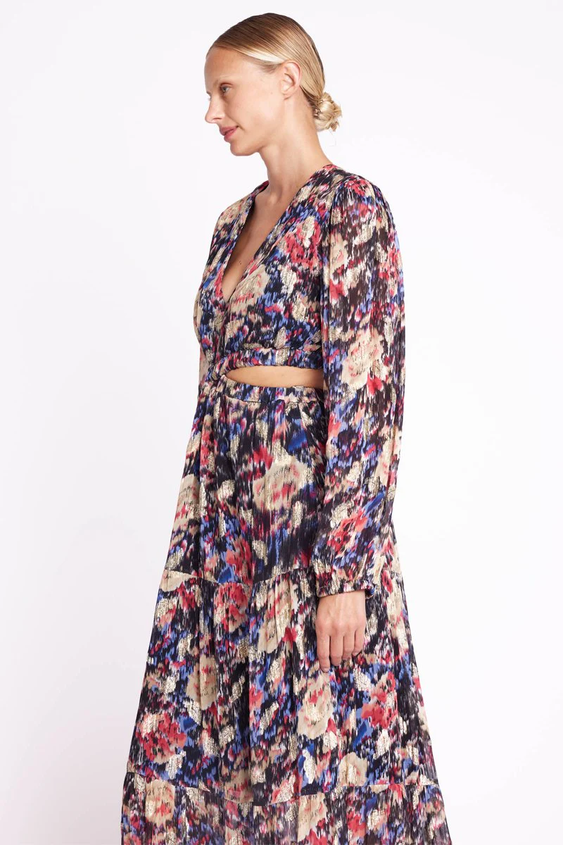 Robe Longue Plume Lurex - Print Louna - Image 3