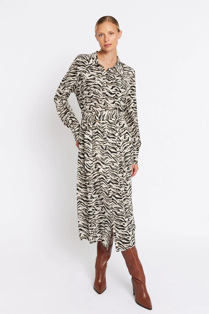 Robe Longue Ceinture Taille - Savana Print - Image 2